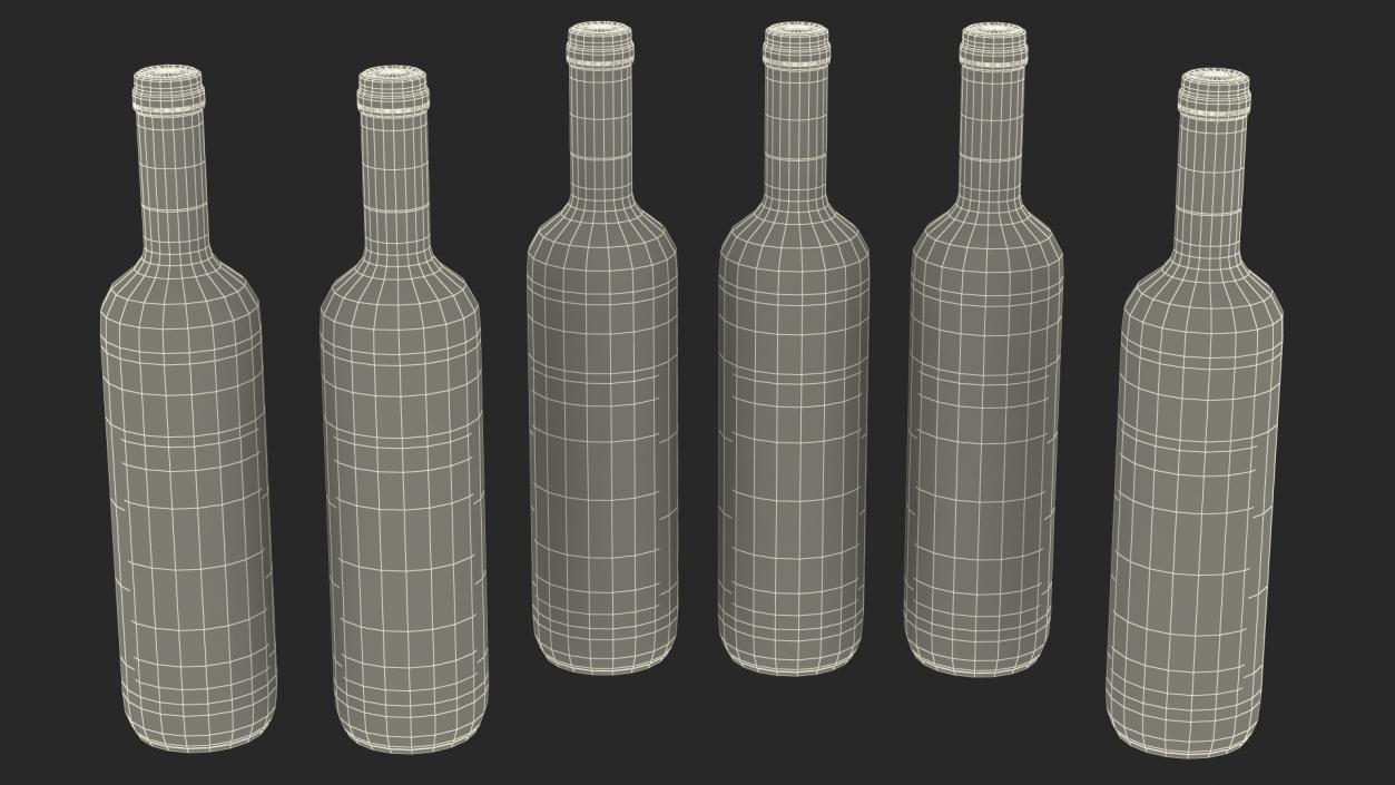 Classical Design Wine Rack with Wine Bottles 3D model