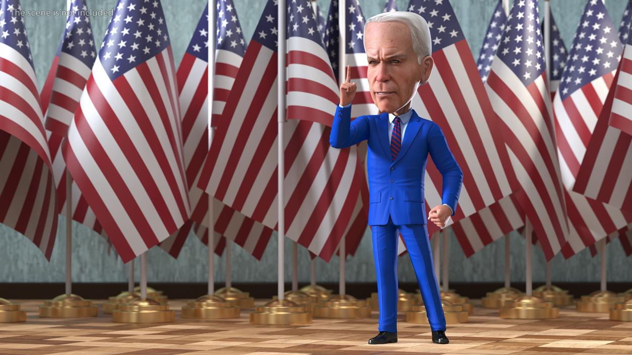 Cartoon Joe Biden Rigged 3D model