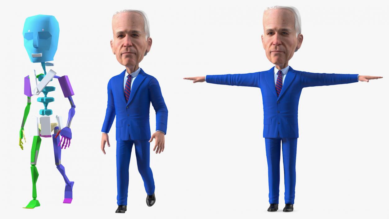 Cartoon Joe Biden Rigged 3D model