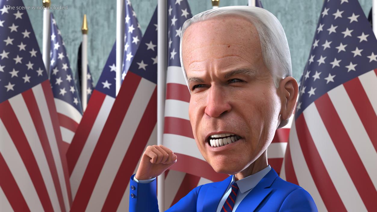 Cartoon Joe Biden Rigged 3D model