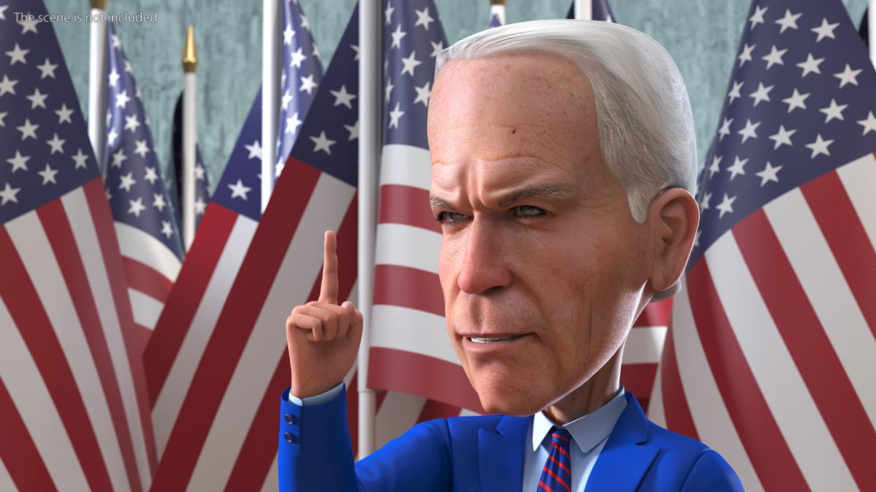 Cartoon Joe Biden Rigged 3D model