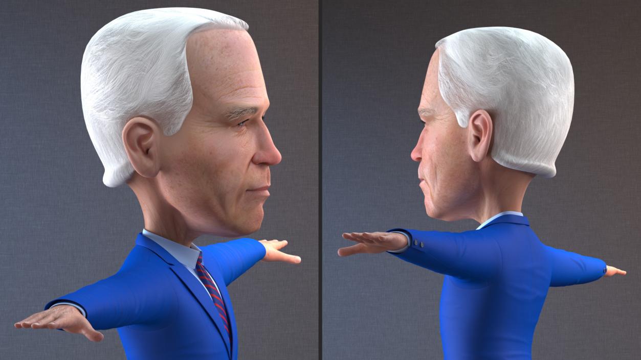 Cartoon Joe Biden Rigged 3D model