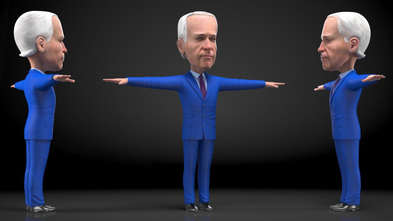 Cartoon Joe Biden Rigged 3D model