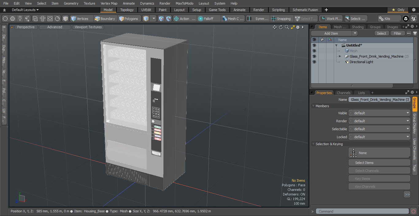 3D Glass Front Drink Vending Machine model