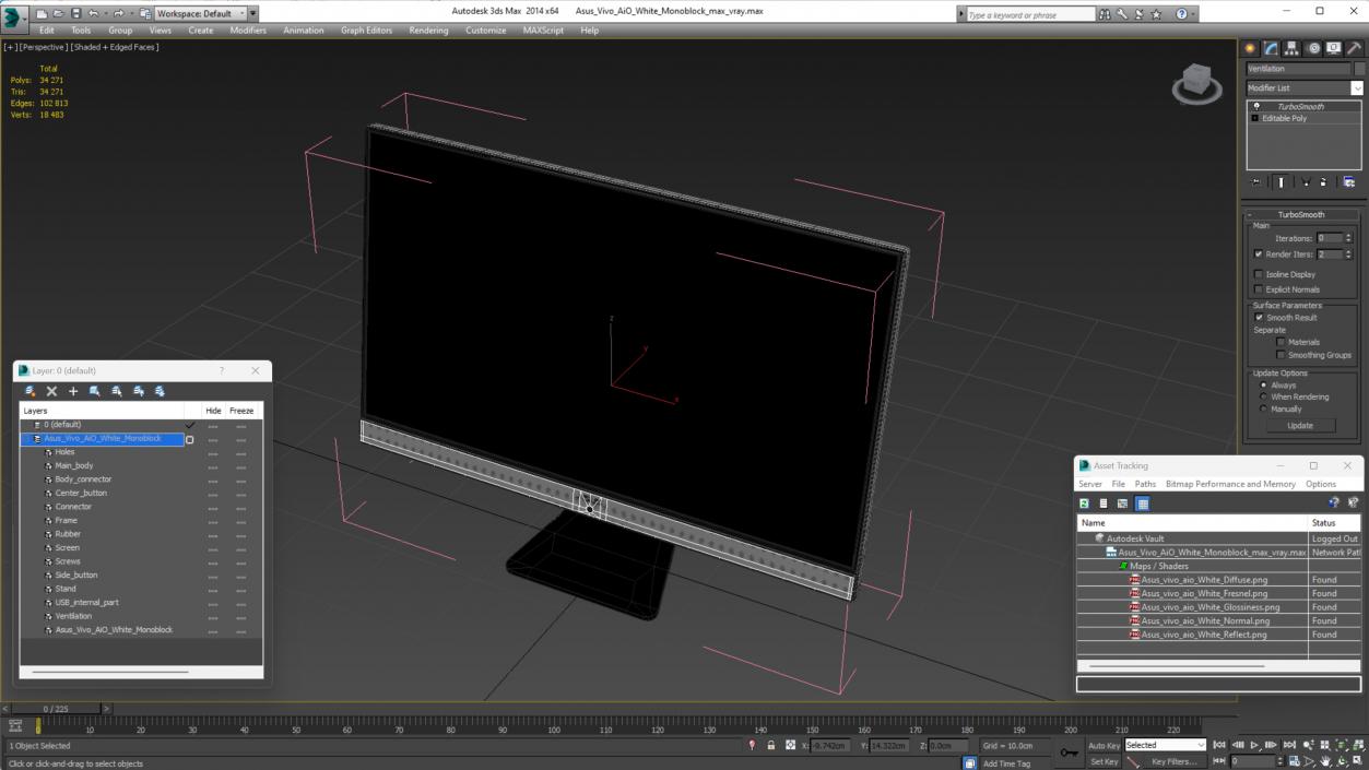 Asus Vivo AiO White Monoblock 3D model