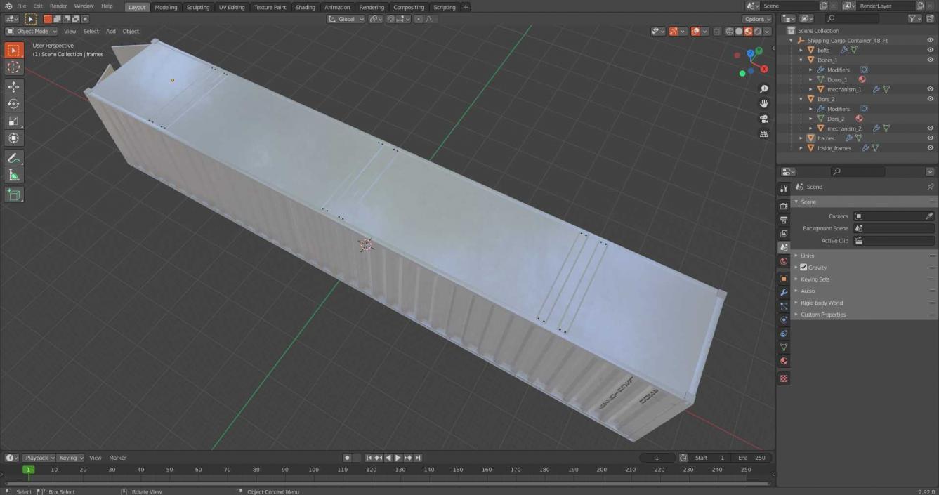 3D model Shipping Cargo Container 48 Ft