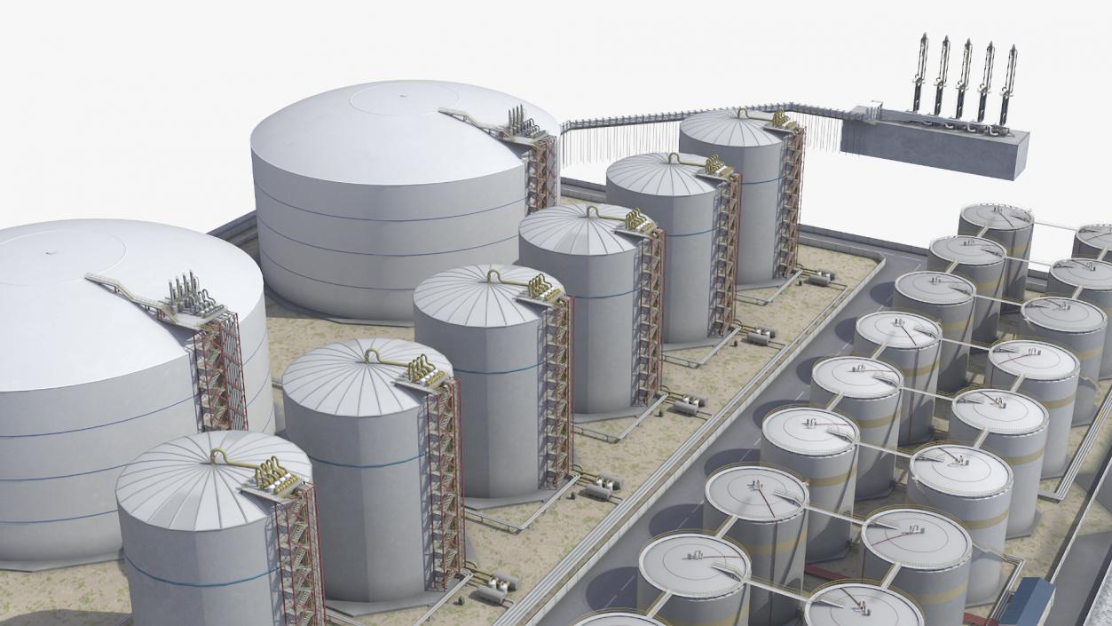 Liquefied Natural Gas LNG Terminal 3D model