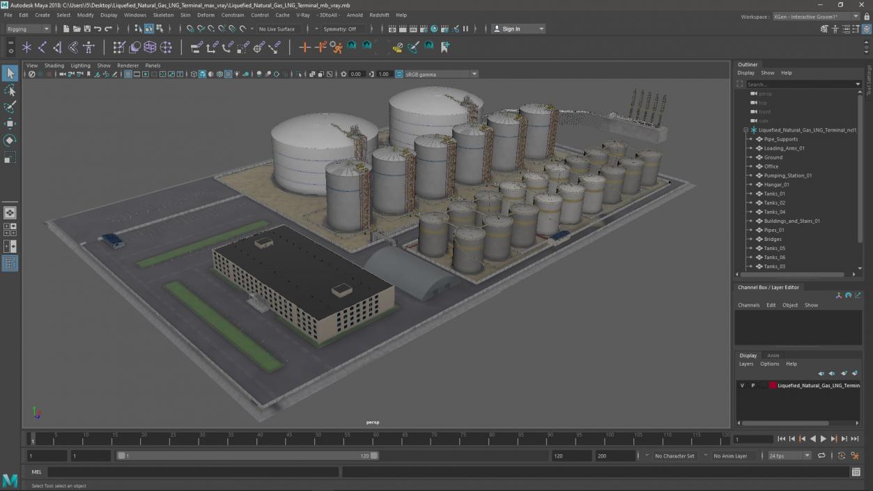 Liquefied Natural Gas LNG Terminal 3D model