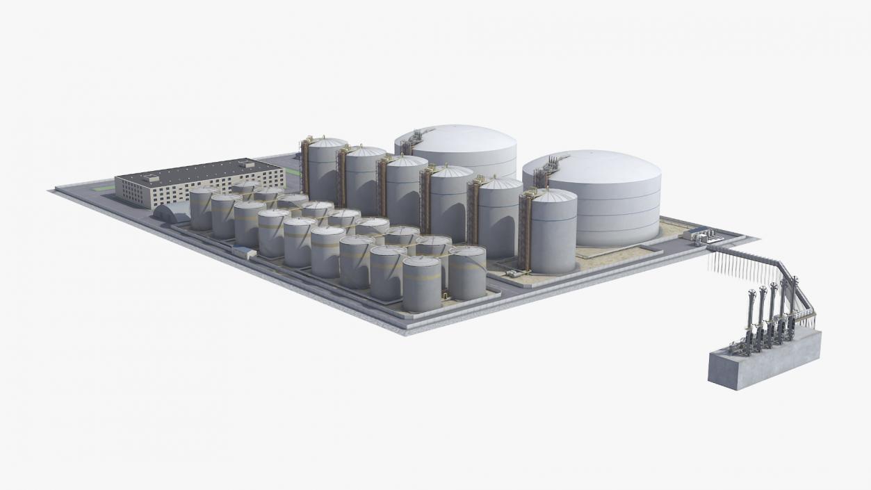 Liquefied Natural Gas LNG Terminal 3D model