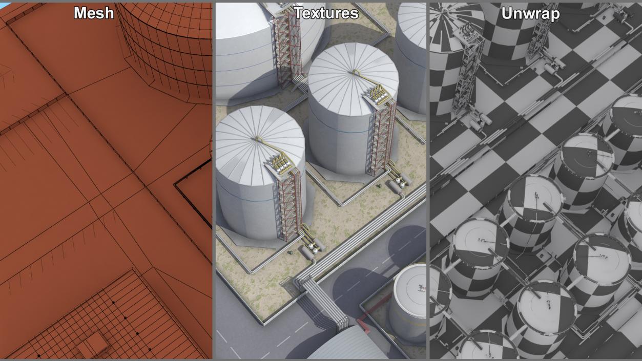 Liquefied Natural Gas LNG Terminal 3D model