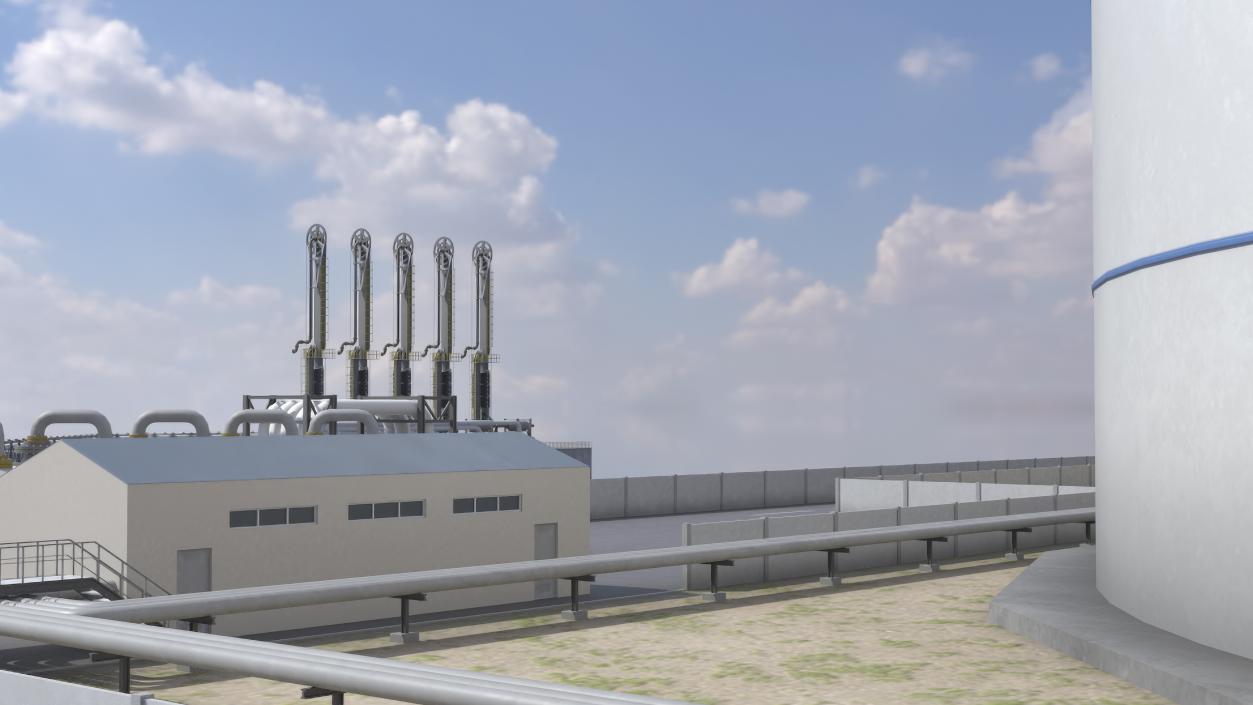 Liquefied Natural Gas LNG Terminal 3D model