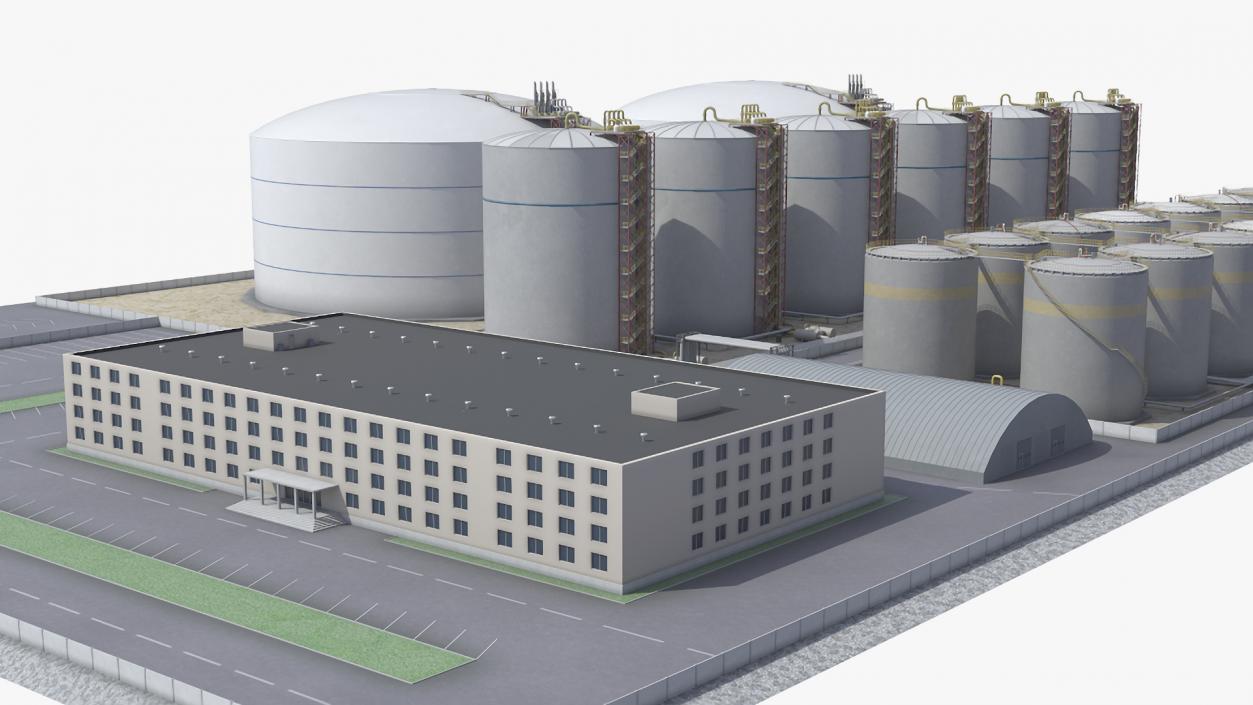 Liquefied Natural Gas LNG Terminal 3D model