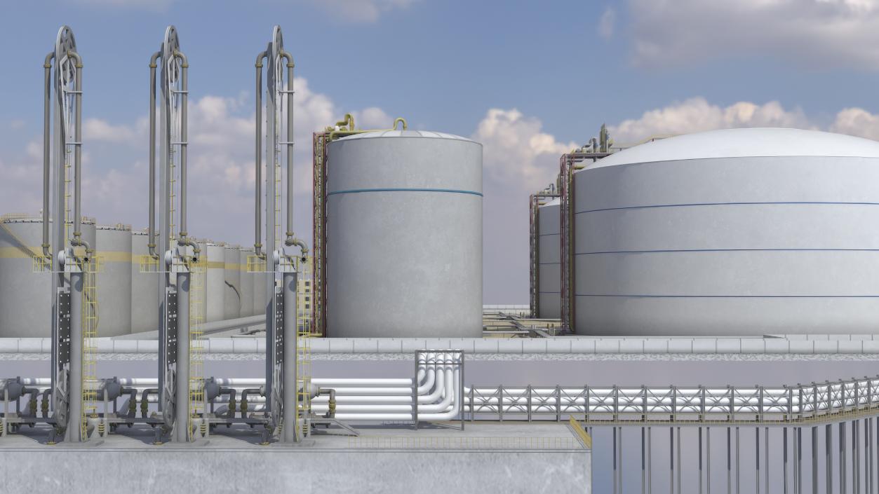 Liquefied Natural Gas LNG Terminal 3D model