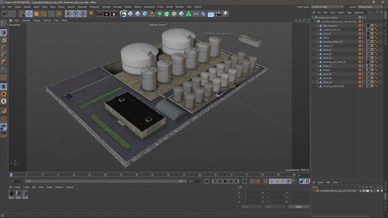 Liquefied Natural Gas LNG Terminal 3D model