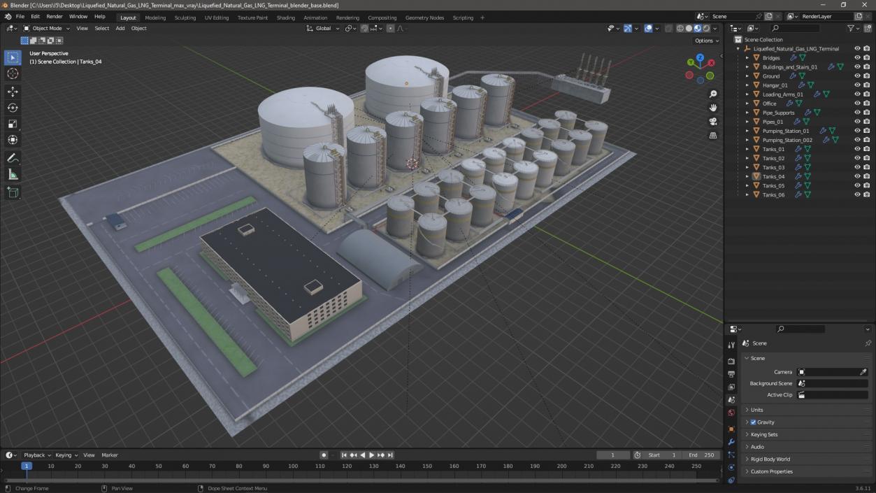 Liquefied Natural Gas LNG Terminal 3D model