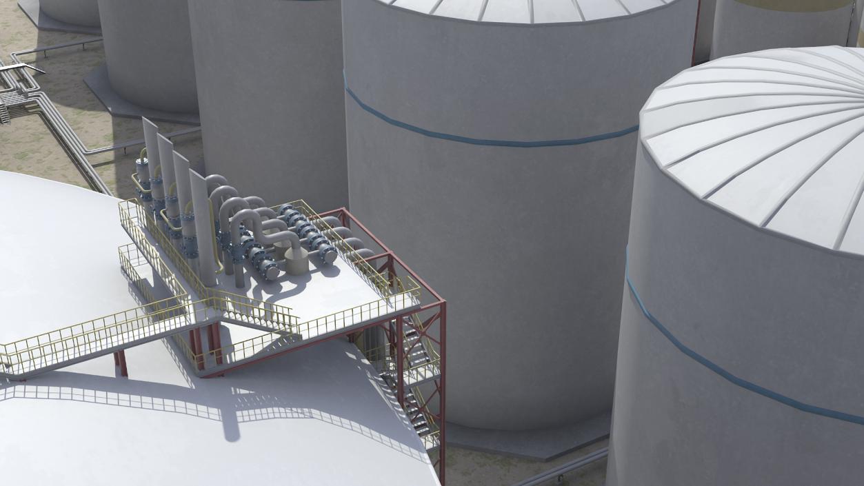 Liquefied Natural Gas LNG Terminal 3D model