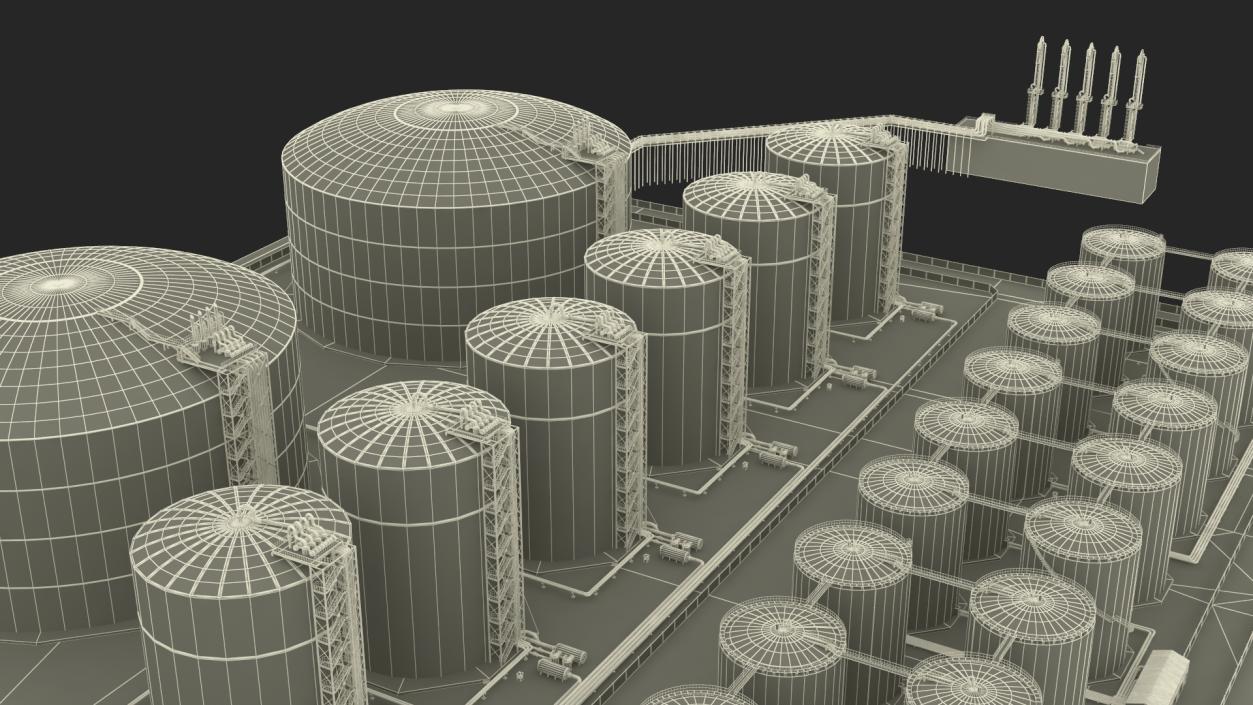 Liquefied Natural Gas LNG Terminal 3D model