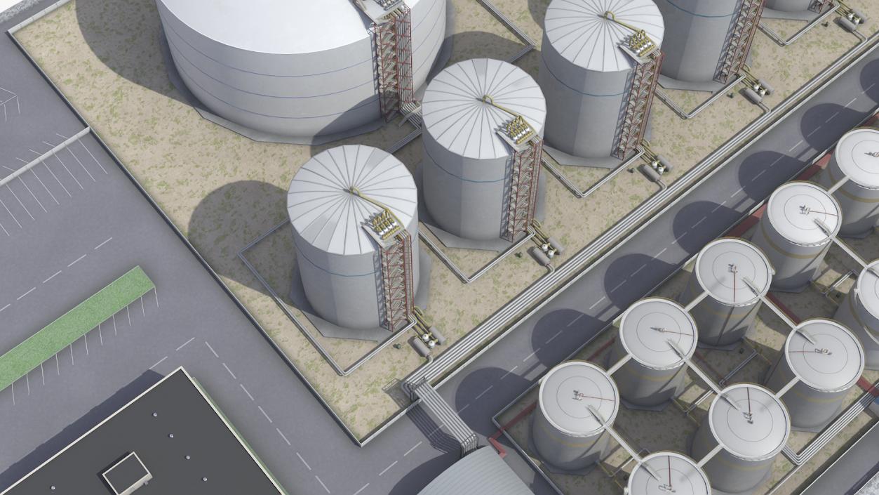 Liquefied Natural Gas LNG Terminal 3D model