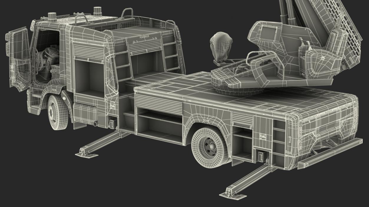 Iveco FF160 Magirus Fire Truck Rigged 3D