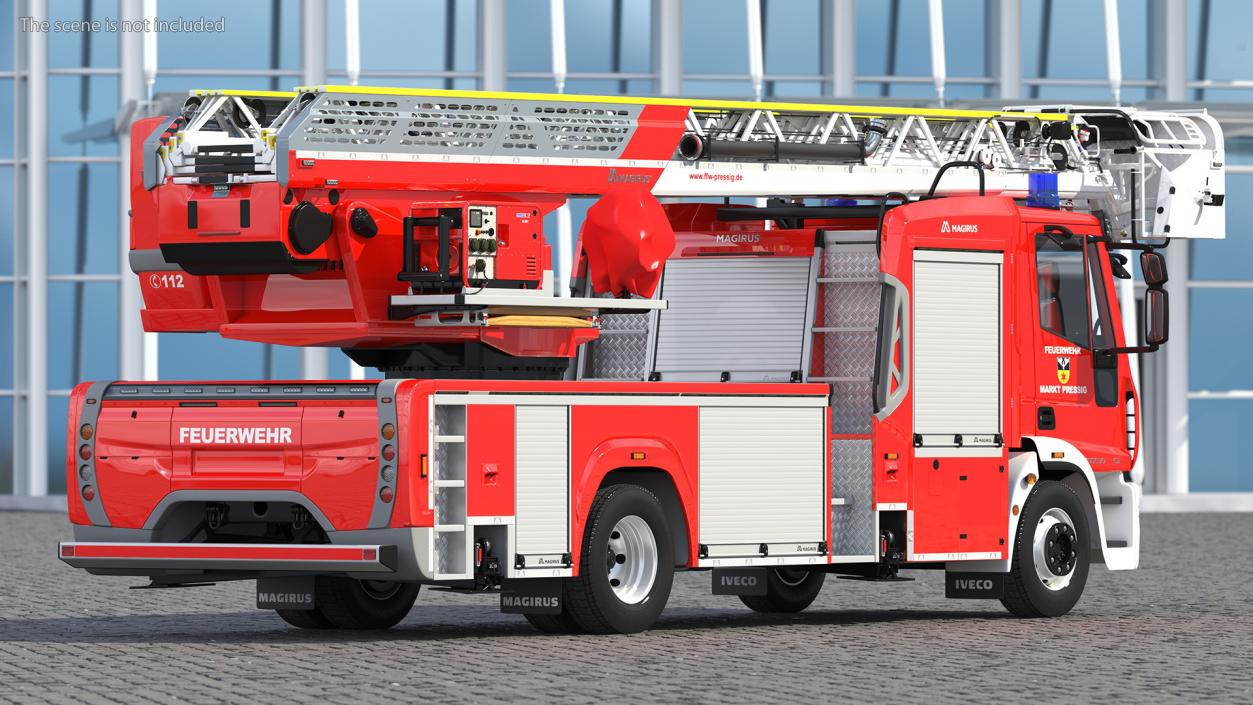 Iveco FF160 Magirus Fire Truck Rigged 3D