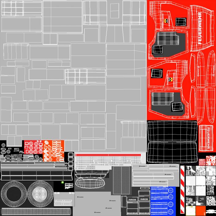 Iveco FF160 Magirus Fire Truck Rigged 3D