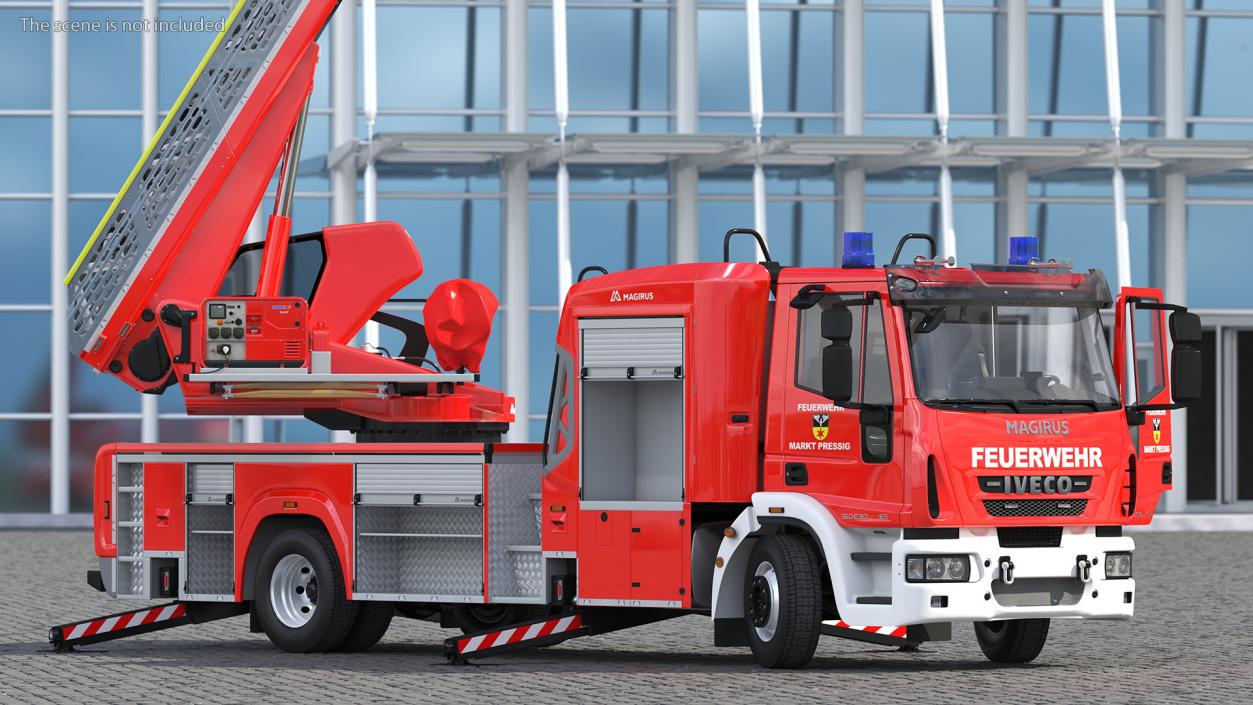 Iveco FF160 Magirus Fire Truck Rigged 3D