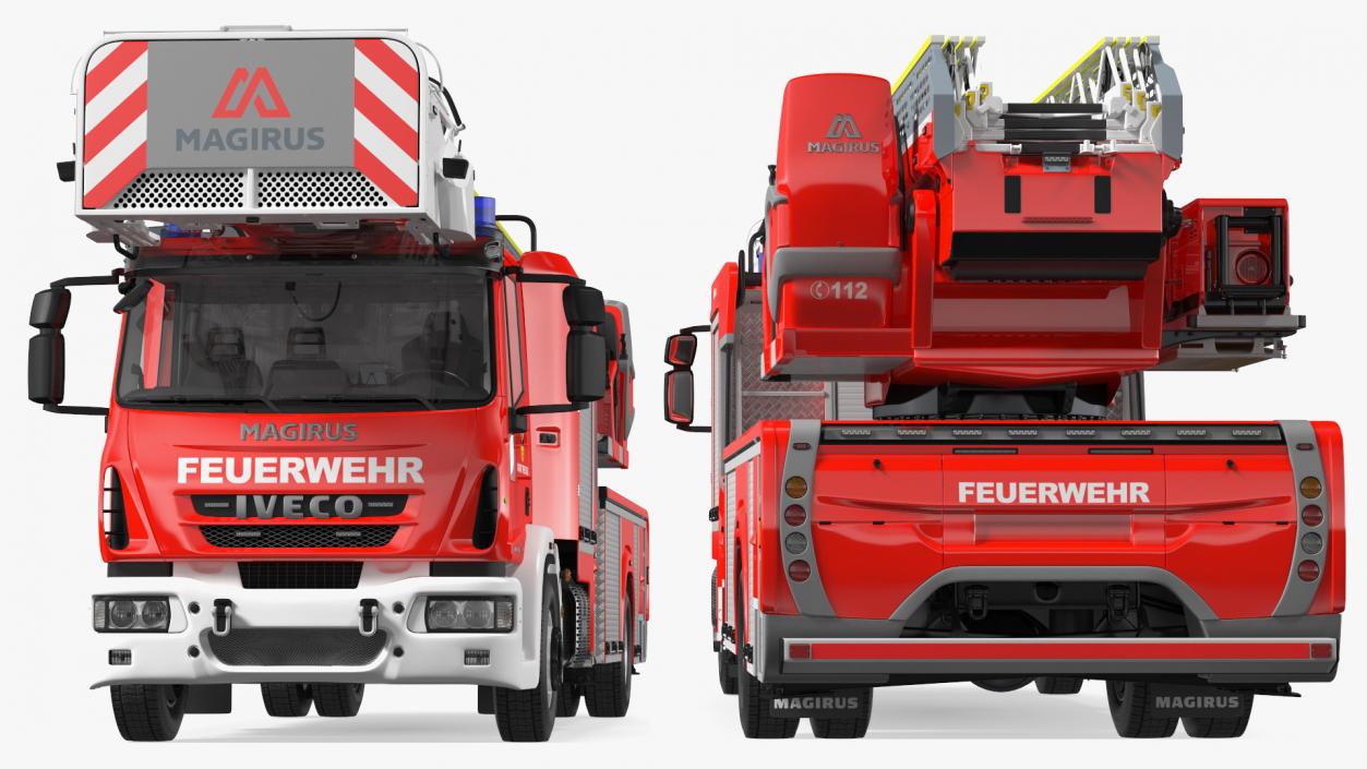 Iveco FF160 Magirus Fire Truck Rigged 3D