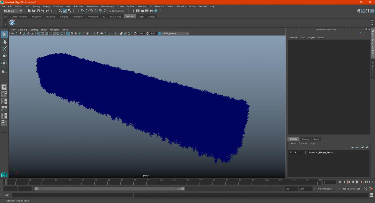 Boxwood Hedge Fence 3D model