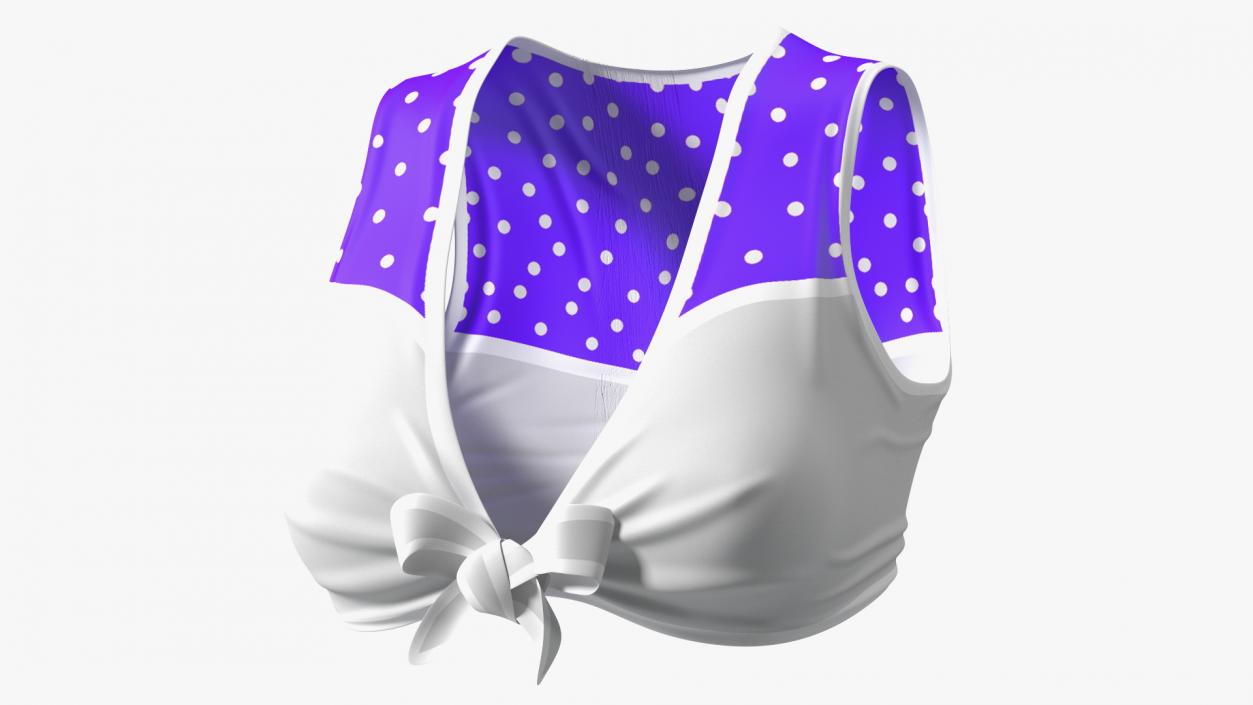 3D Purple Cheerleader Outfit with Pom Pom model