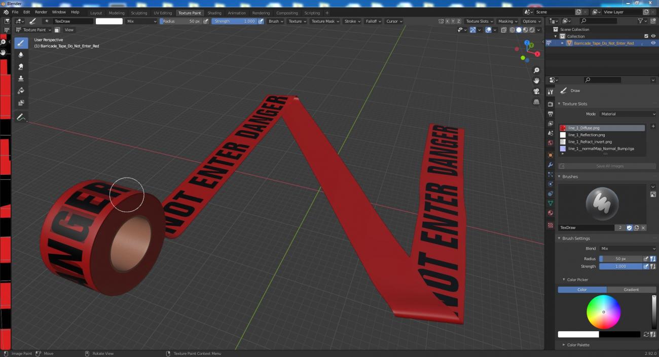 3D Barricade Tape Do Not Enter Red