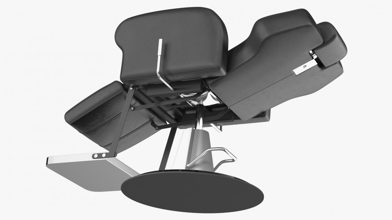 3D model Modern Beauty Salon Chair Unfolded Black