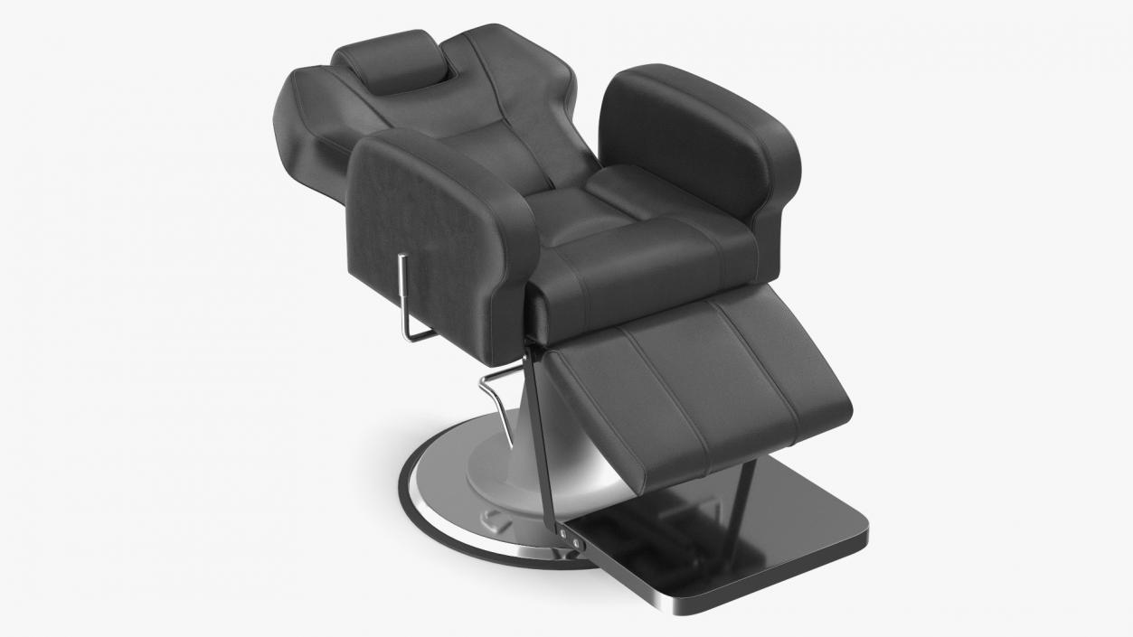 3D model Modern Beauty Salon Chair Unfolded Black