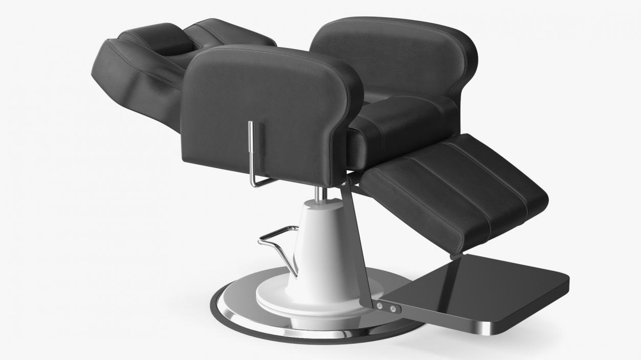 3D model Modern Beauty Salon Chair Unfolded Black