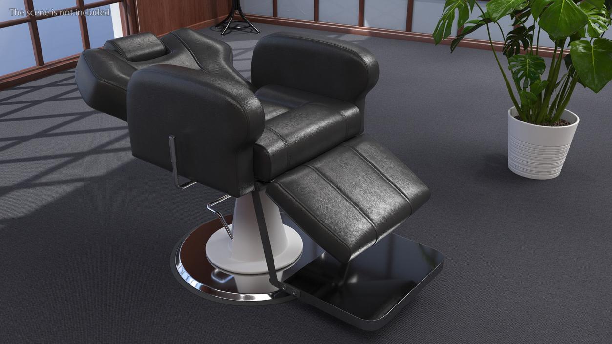 3D model Modern Beauty Salon Chair Unfolded Black