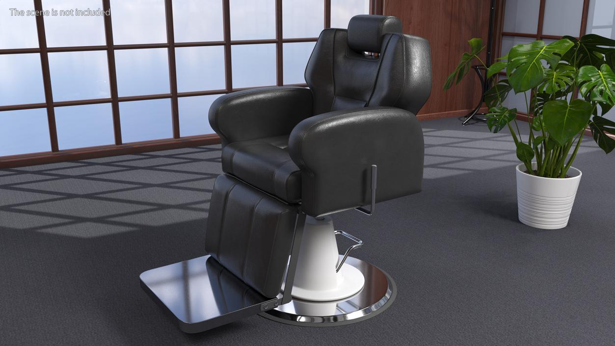 3D model Modern Beauty Salon Chair Unfolded Black