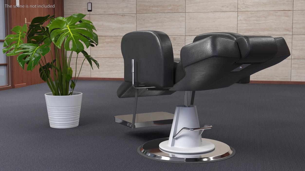 3D model Modern Beauty Salon Chair Unfolded Black