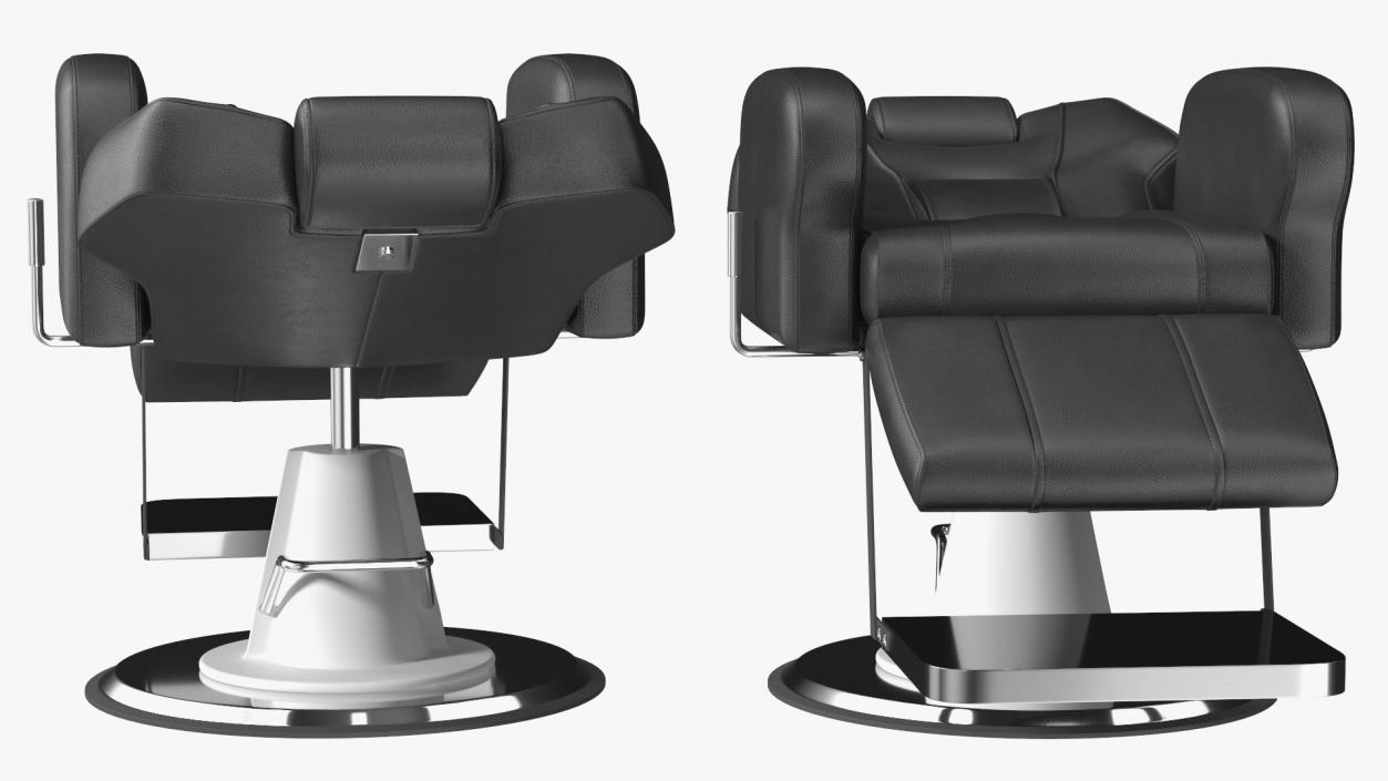 3D model Modern Beauty Salon Chair Unfolded Black