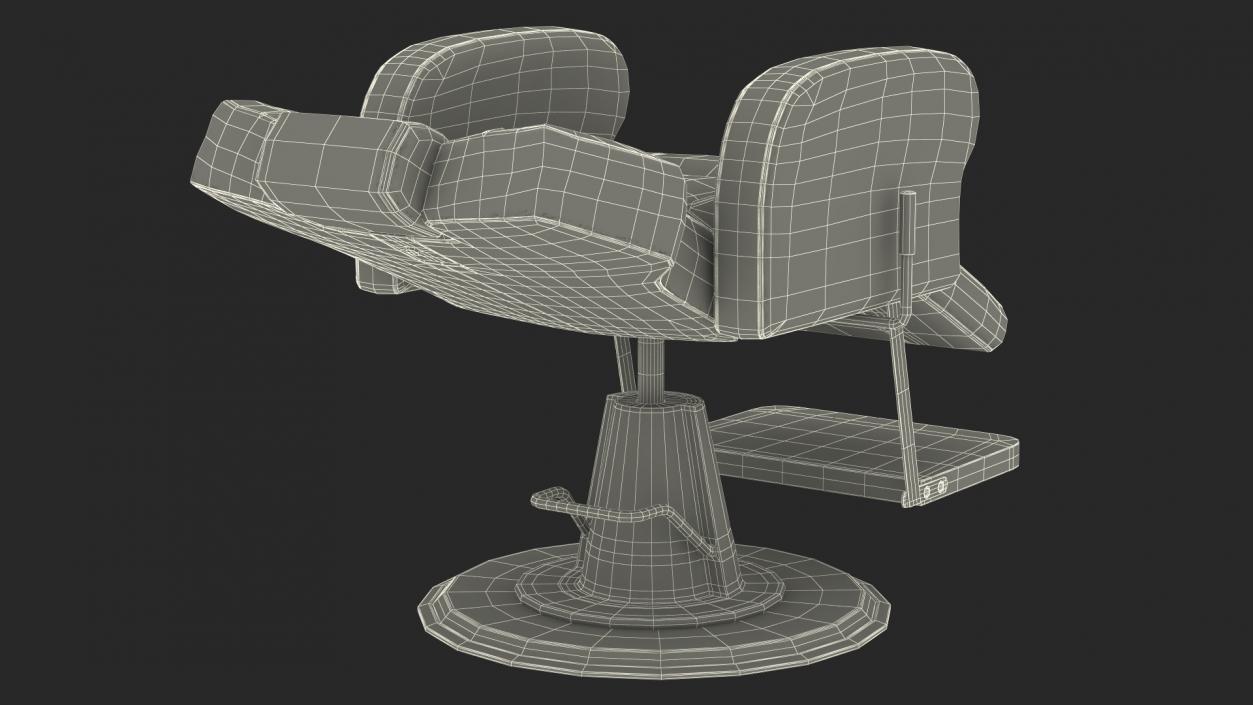 3D model Modern Beauty Salon Chair Unfolded Black