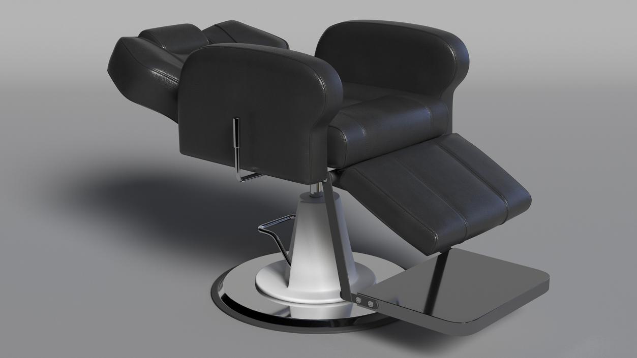 3D model Modern Beauty Salon Chair Unfolded Black