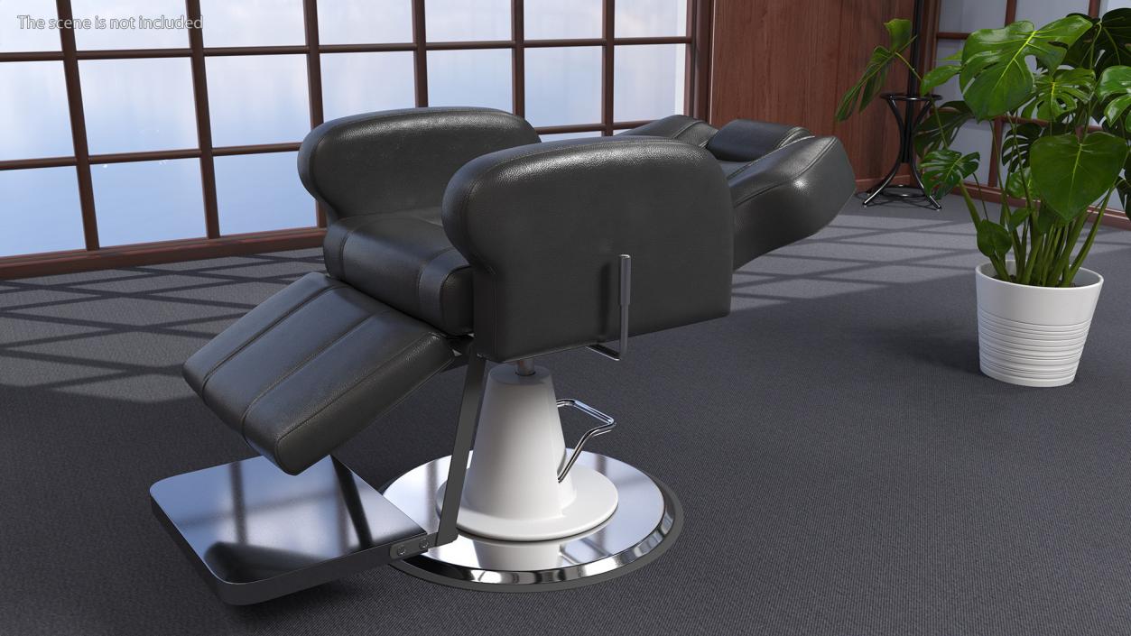 3D model Modern Beauty Salon Chair Unfolded Black