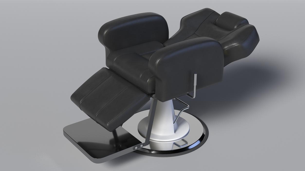 3D model Modern Beauty Salon Chair Unfolded Black