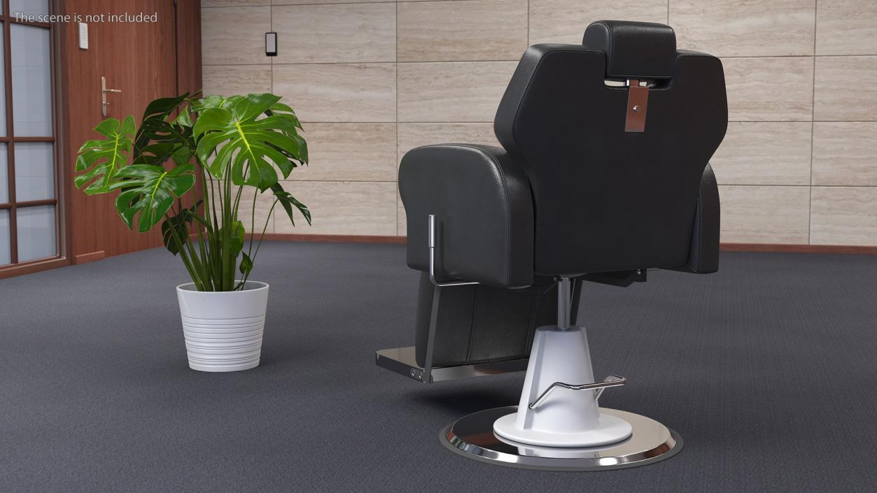 3D model Modern Beauty Salon Chair Unfolded Black