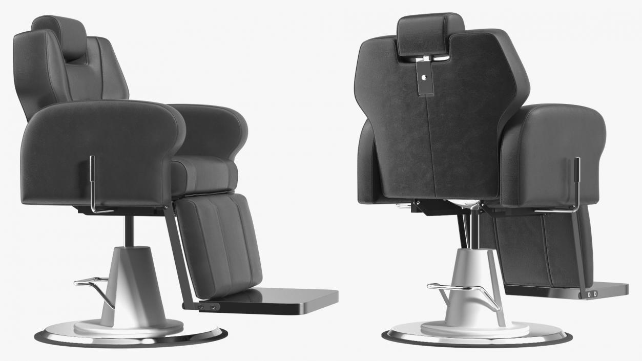 3D model Modern Beauty Salon Chair Unfolded Black