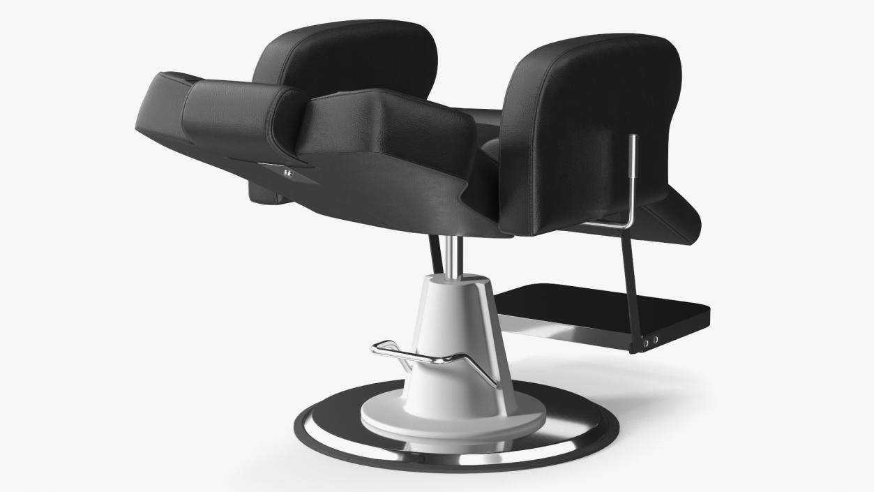 3D model Modern Beauty Salon Chair Unfolded Black