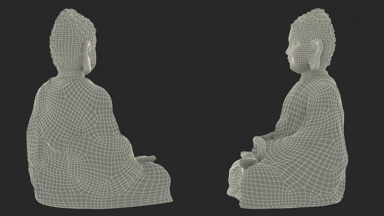 3D model Meditating Buddha Stone Statue