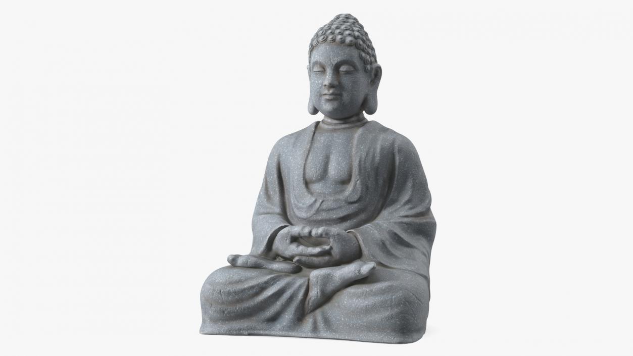 3D model Meditating Buddha Stone Statue