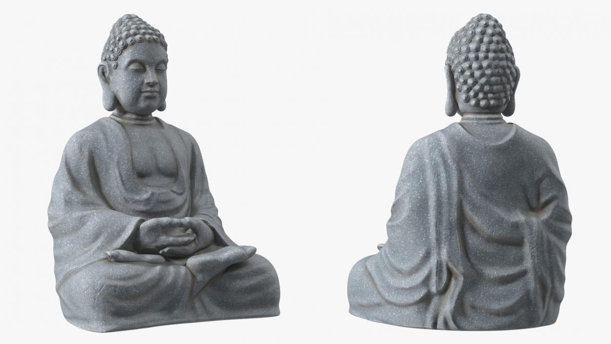 3D model Meditating Buddha Stone Statue