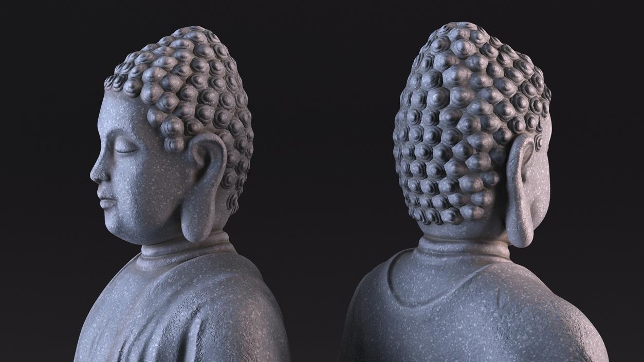 3D model Meditating Buddha Stone Statue