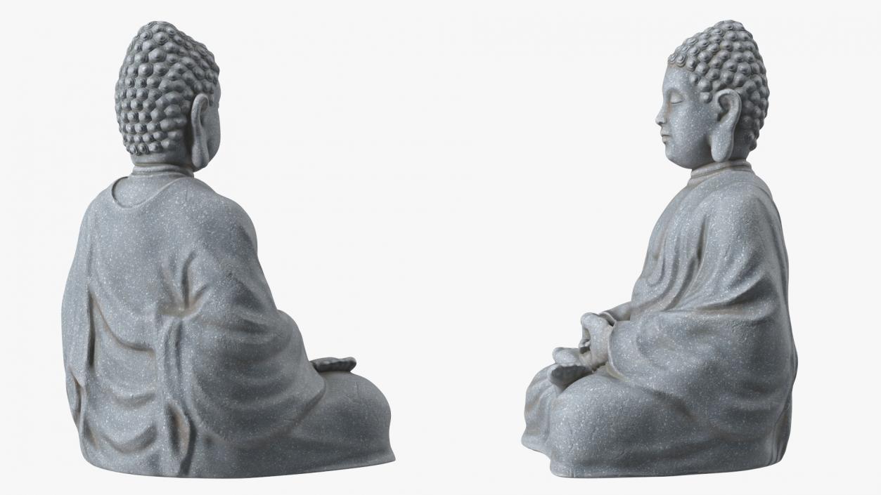 3D model Meditating Buddha Stone Statue