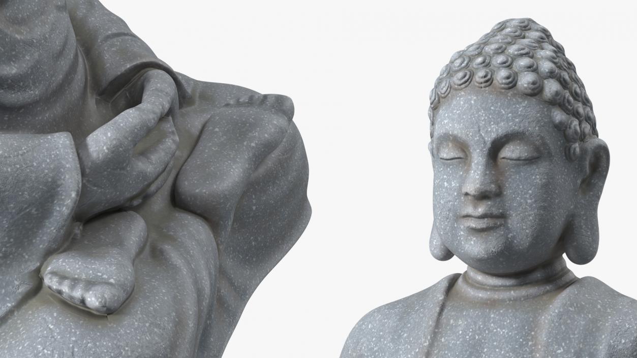 3D model Meditating Buddha Stone Statue